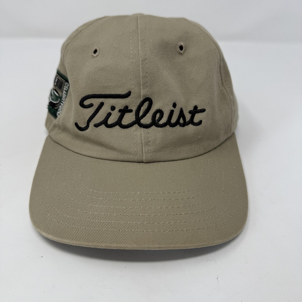 Vintage Titleist Mark & Brian Hat Cap Strap Back Khaki Mens One Size Golf 00s